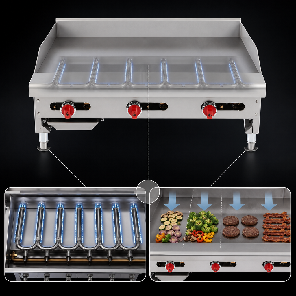 Six U-Shaped Burners