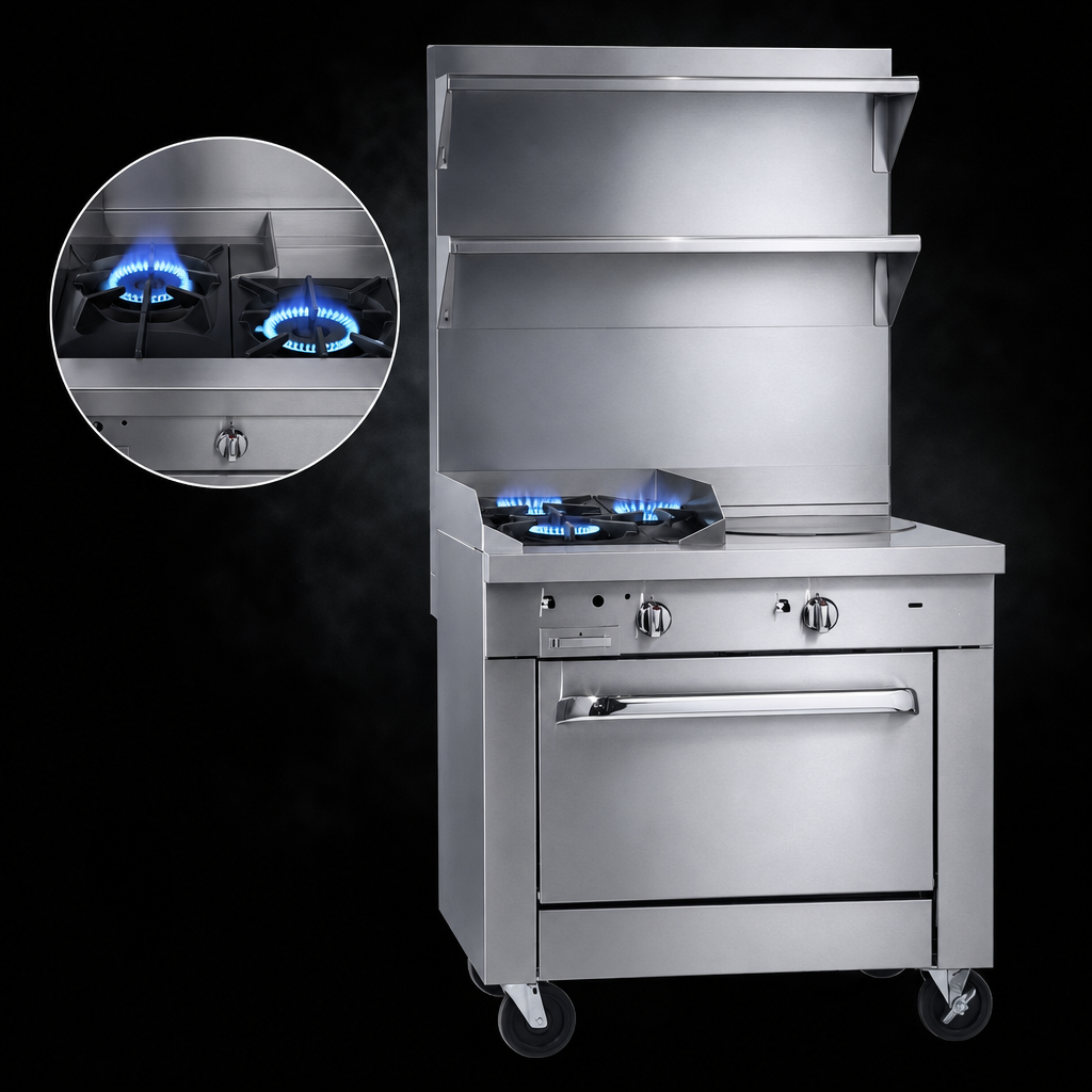 Two 45,000 BTU Open Burners
