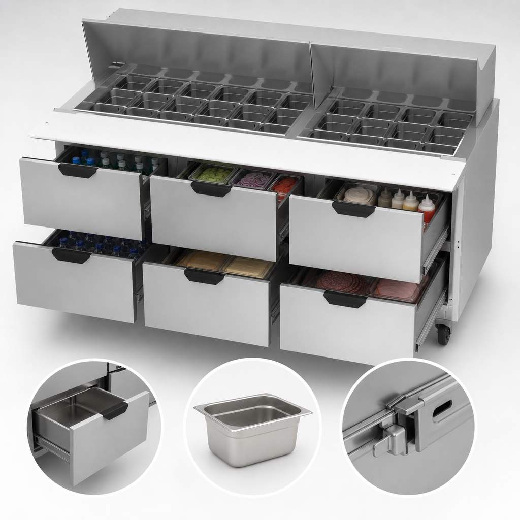 Six Pull-Out Drawers
