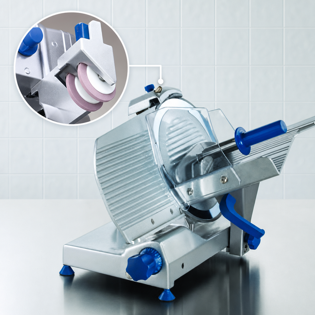 Built-In Dual-Stone Sharpener