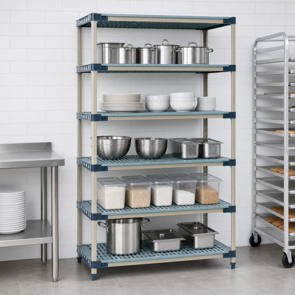 Five Open Grid Shelves