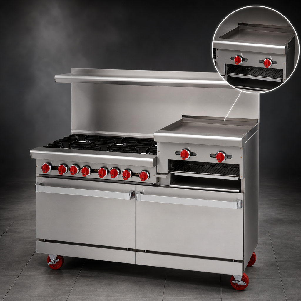 Raised Griddle/Broiler Section
