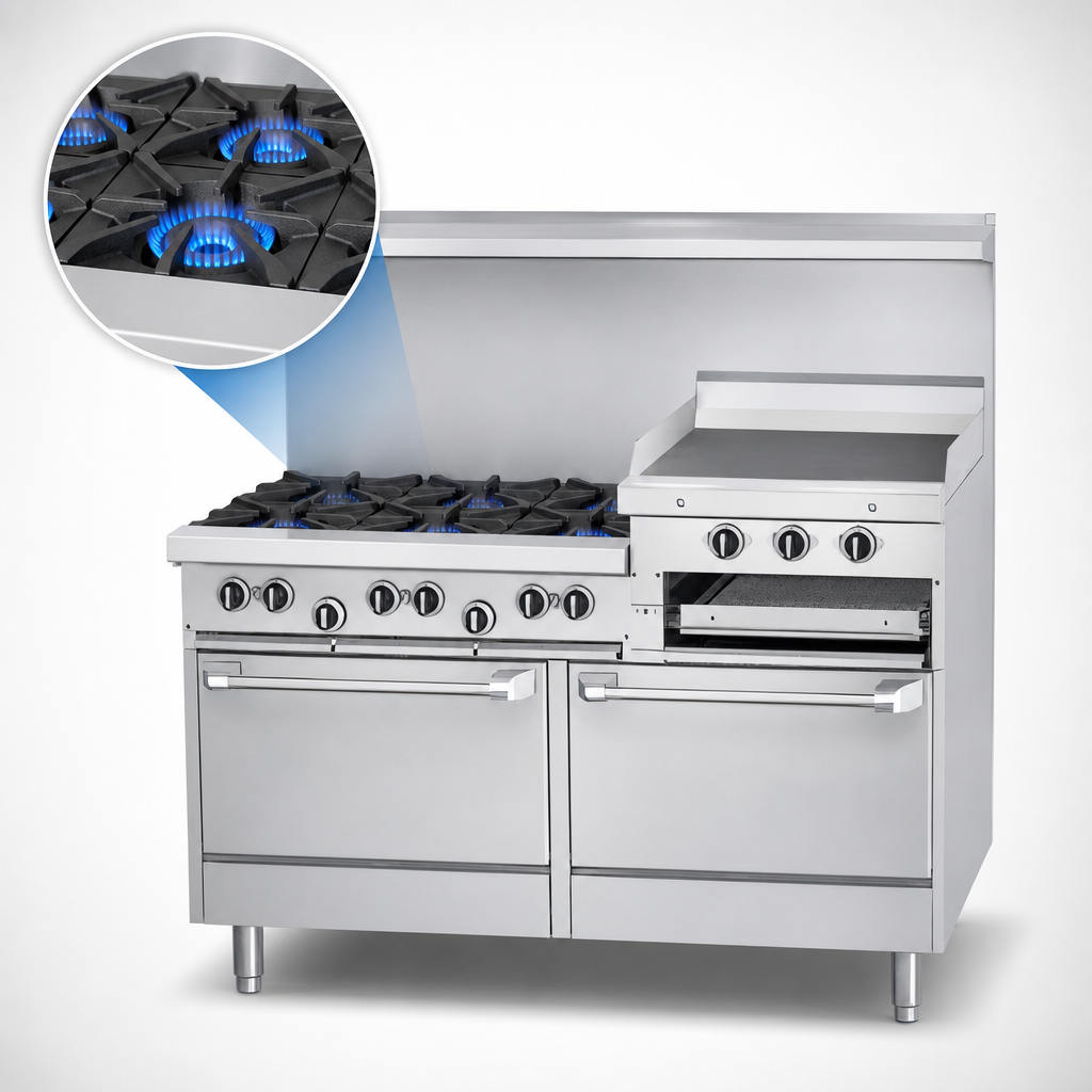 Six Open Burners