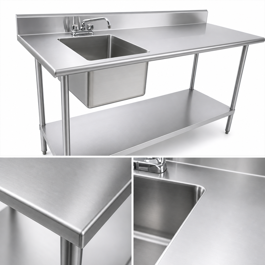 16-Gauge 304 Stainless Steel Top
