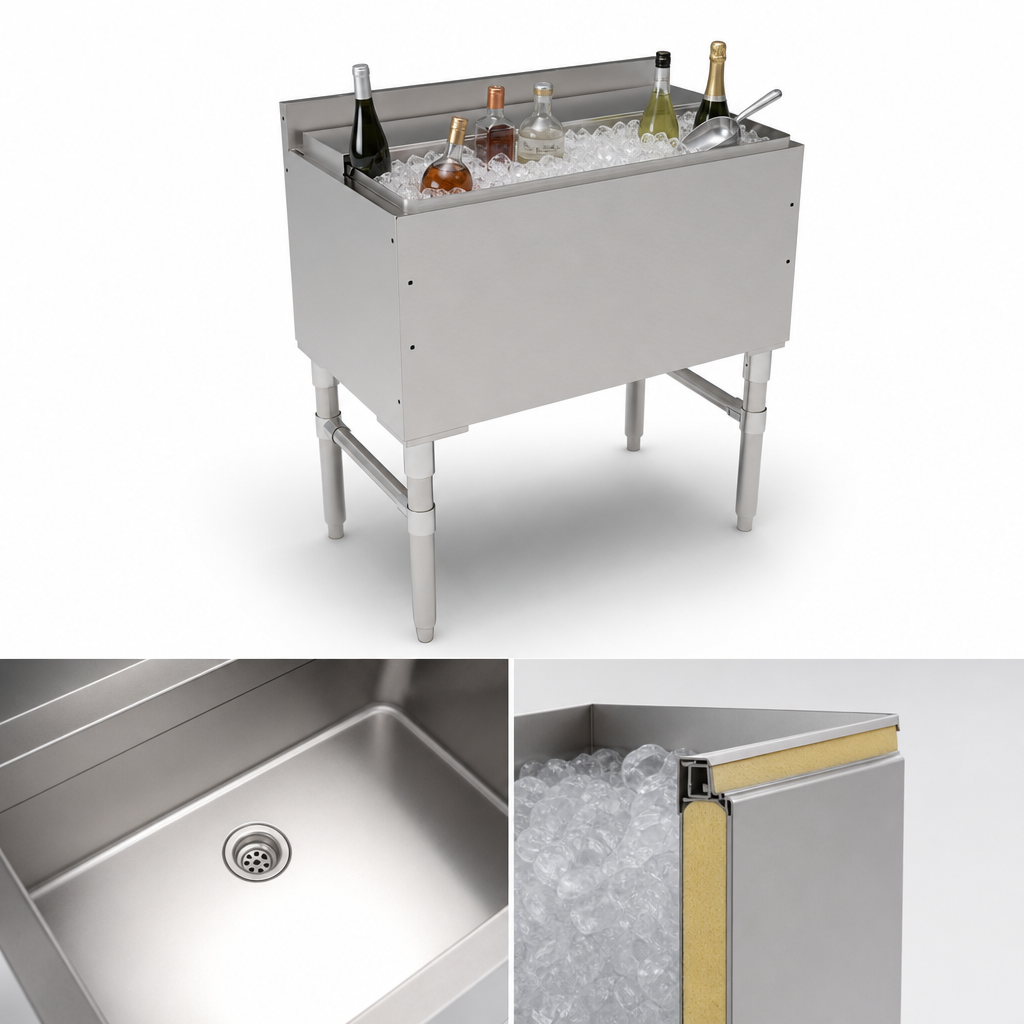 Insulated Ice Bin with Drain