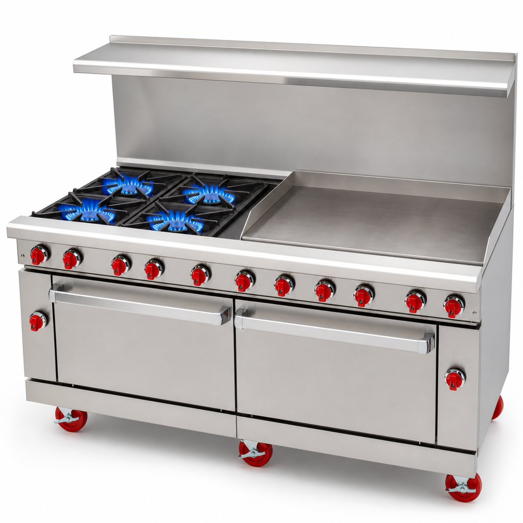 Four High-Output Open Burners