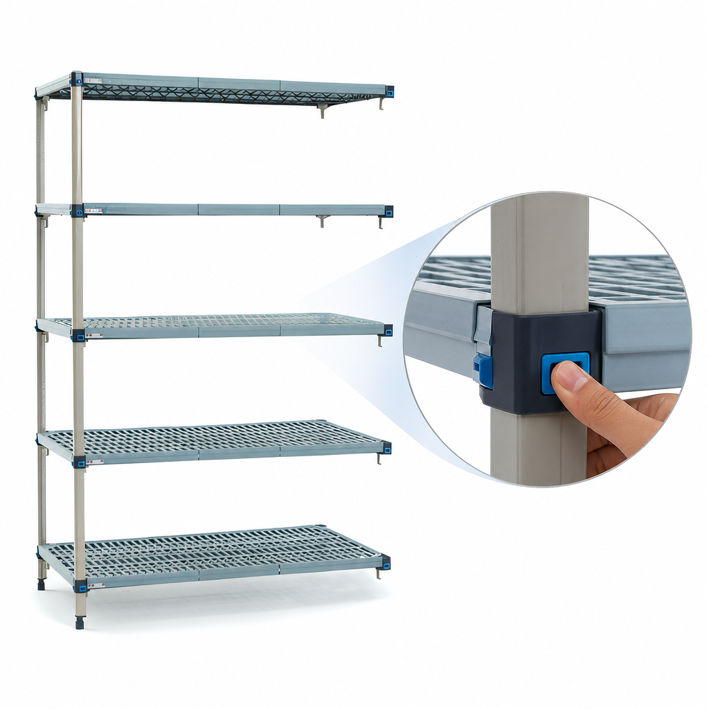 Quick-Adjust Shelf Release