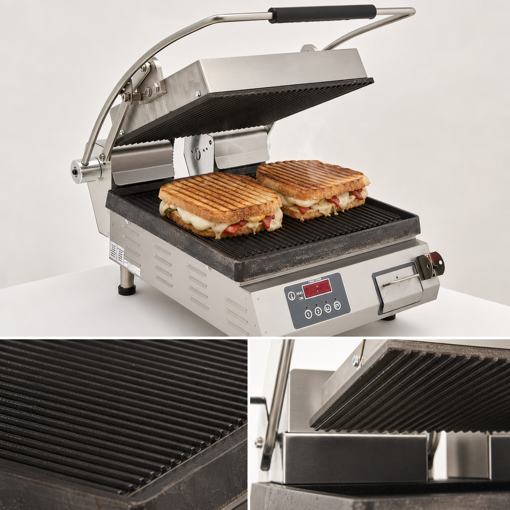 Grooved Cast Iron Cooking Surface
