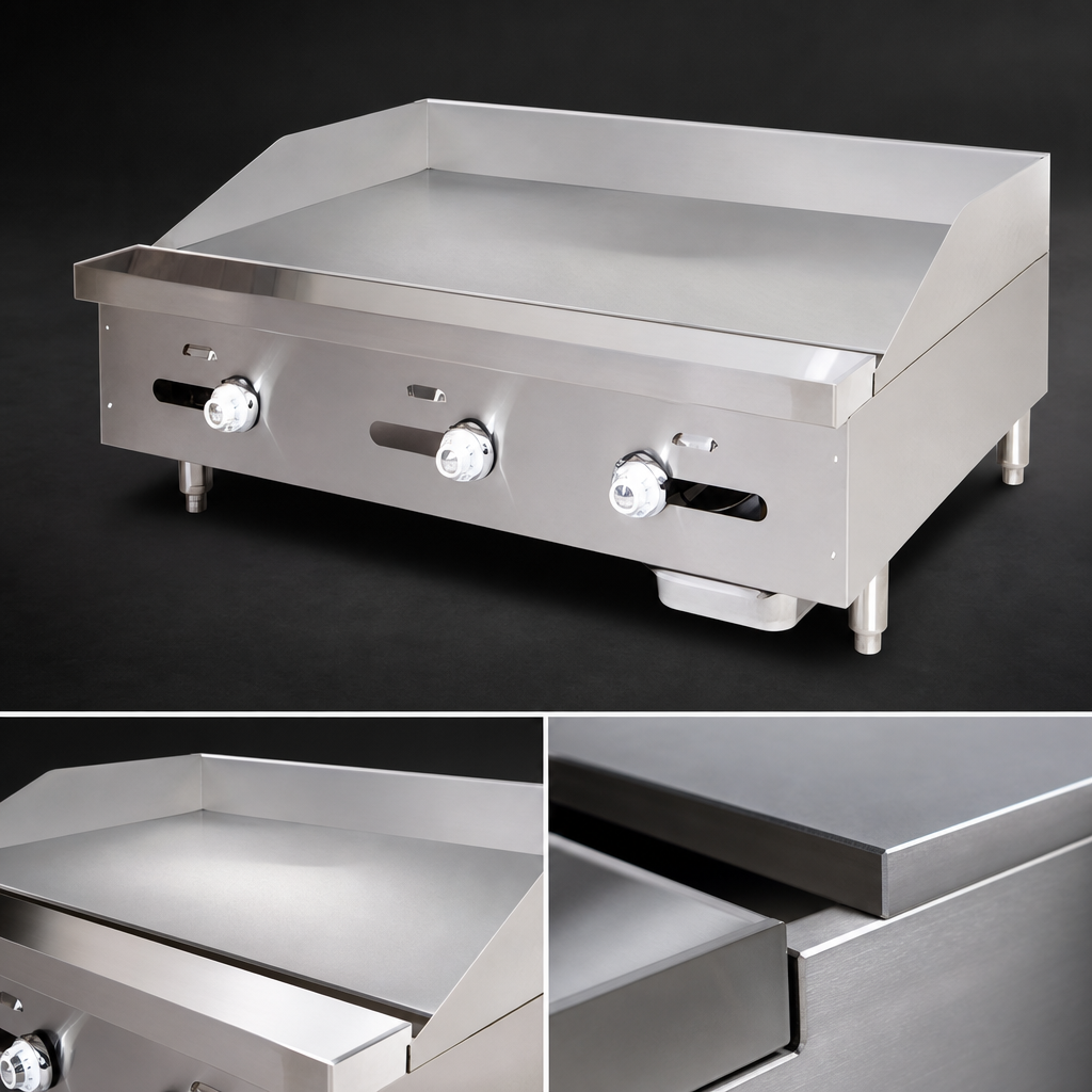 1-Inch Polished Steel Griddle Plate