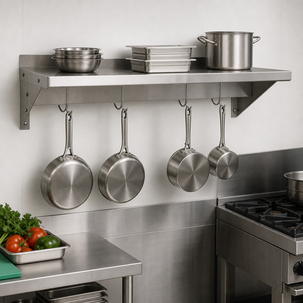 Wall-Mounted Pot Rack Shelf