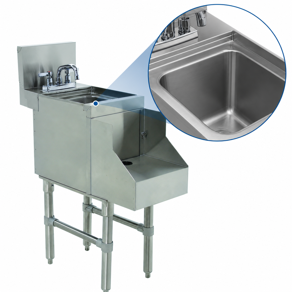 One-Piece Recessed Deep Drawn Sink