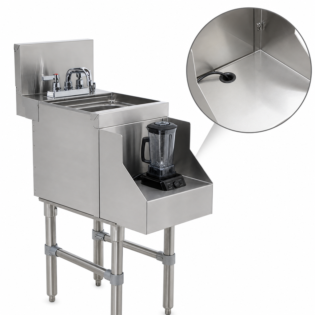 Recessed Blender Shelf With Grommet Hole