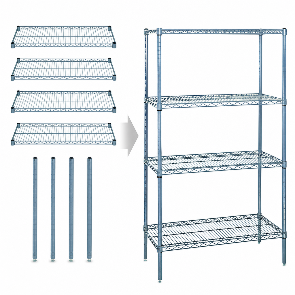 Starter Kit Includes 4 Shelves and 4 Posts