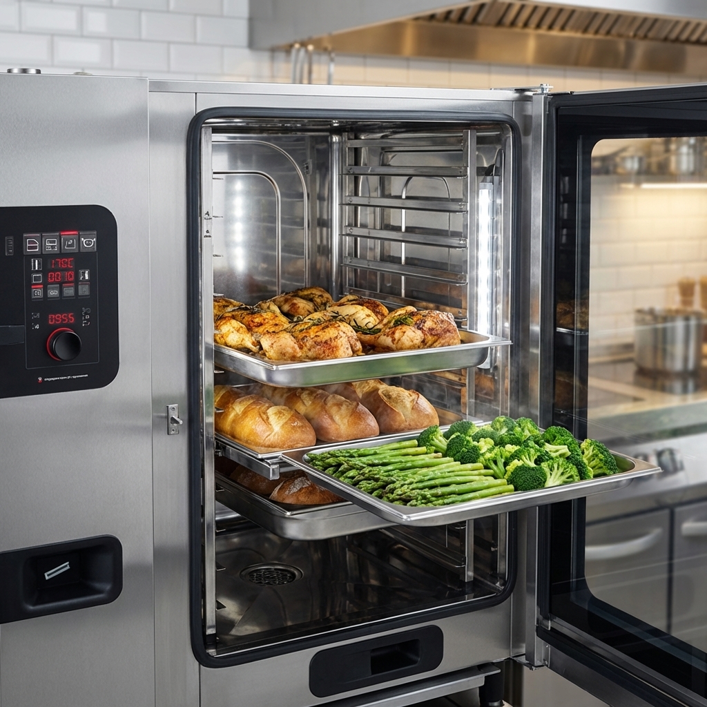 Showcasing the Advanced Closed System+ (ACS+), this combi oven simultaneously achieves perfect crispness, ideal baking, and optimal moisture for a diverse range of dishes.