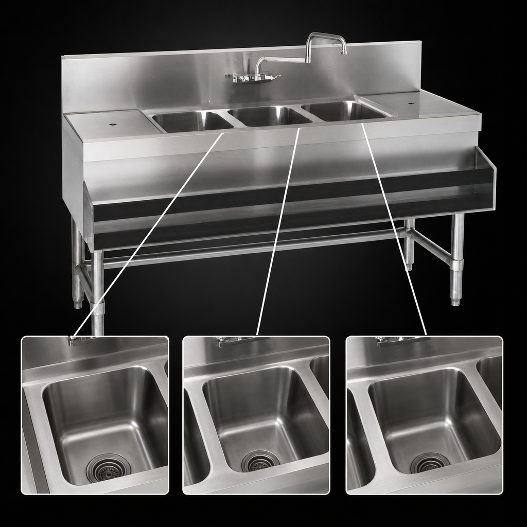 Three-Compartment Sink Bowls