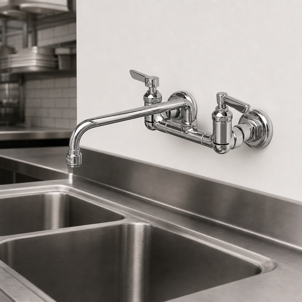 8-Inch Wall Mount Mixing Faucet