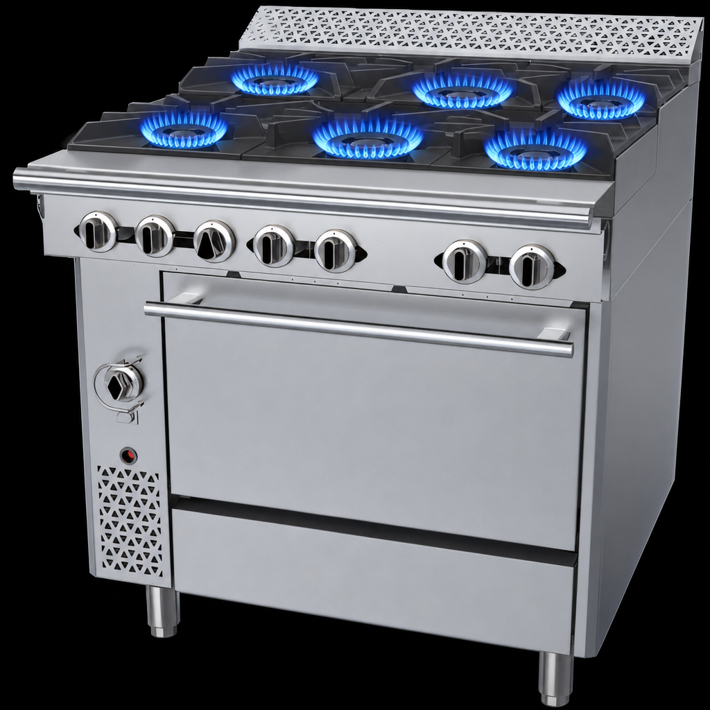 Six 35,000 BTU Open Burners