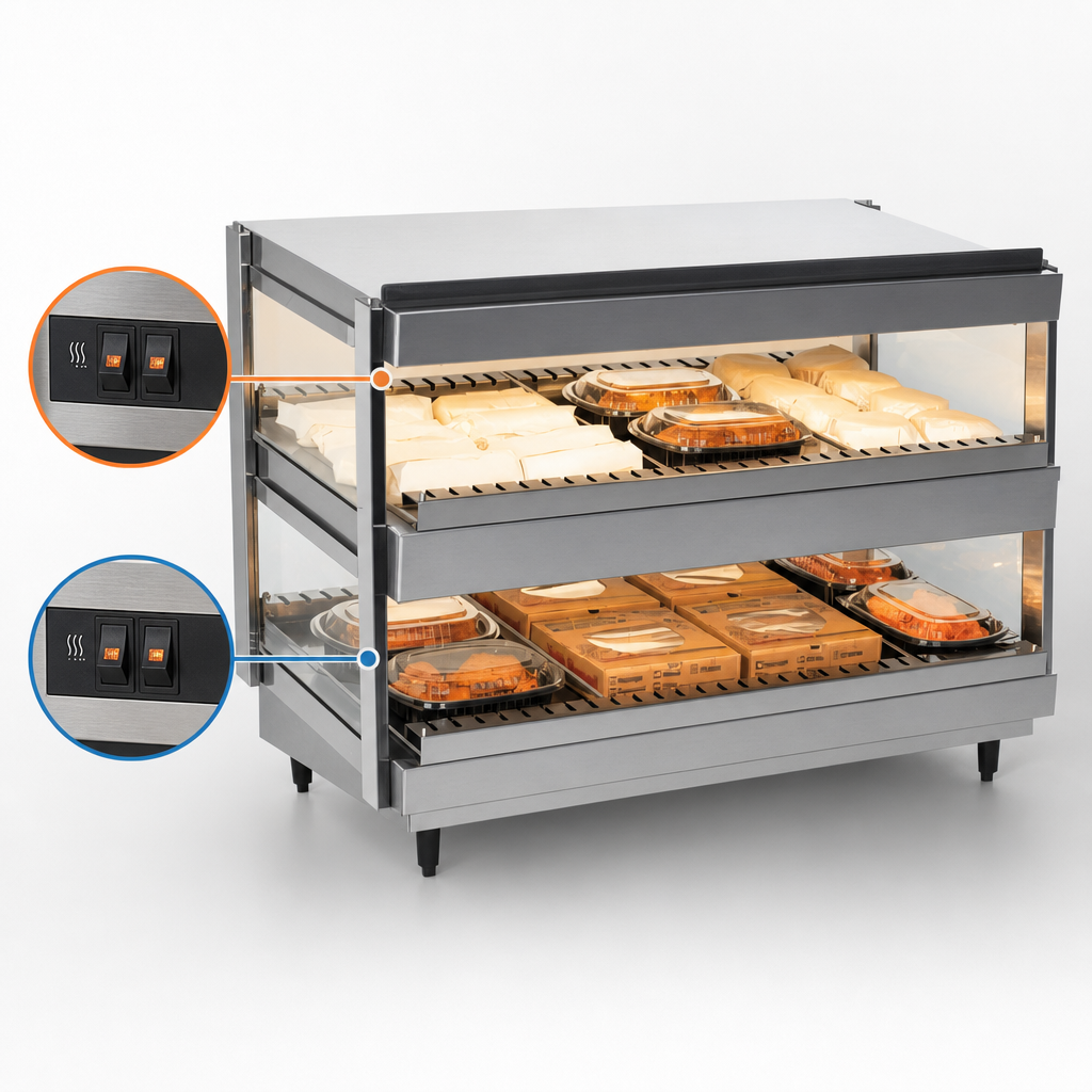 Independent Shelf Heat and Light Controls