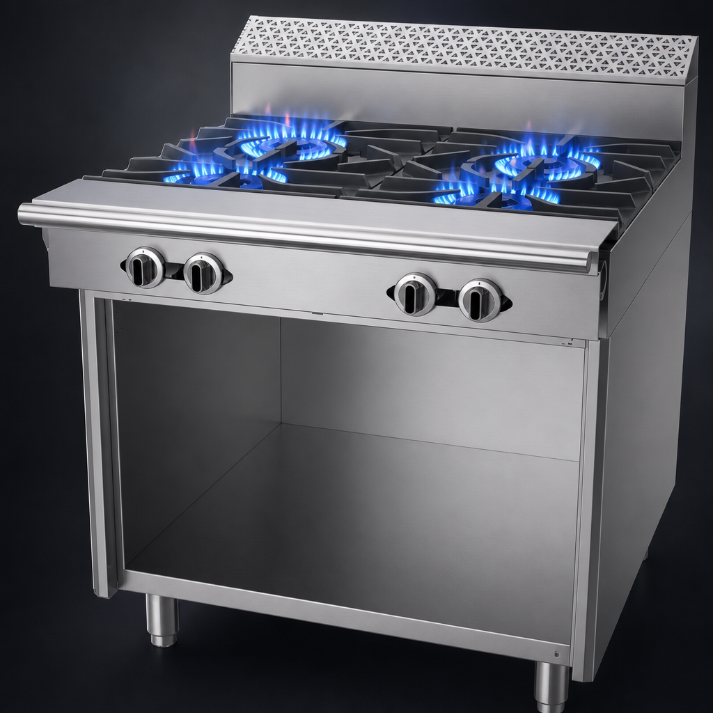 Four 40,000 BTU Open Burners