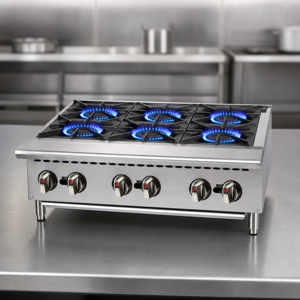 Six 25,000 BTUH Burners