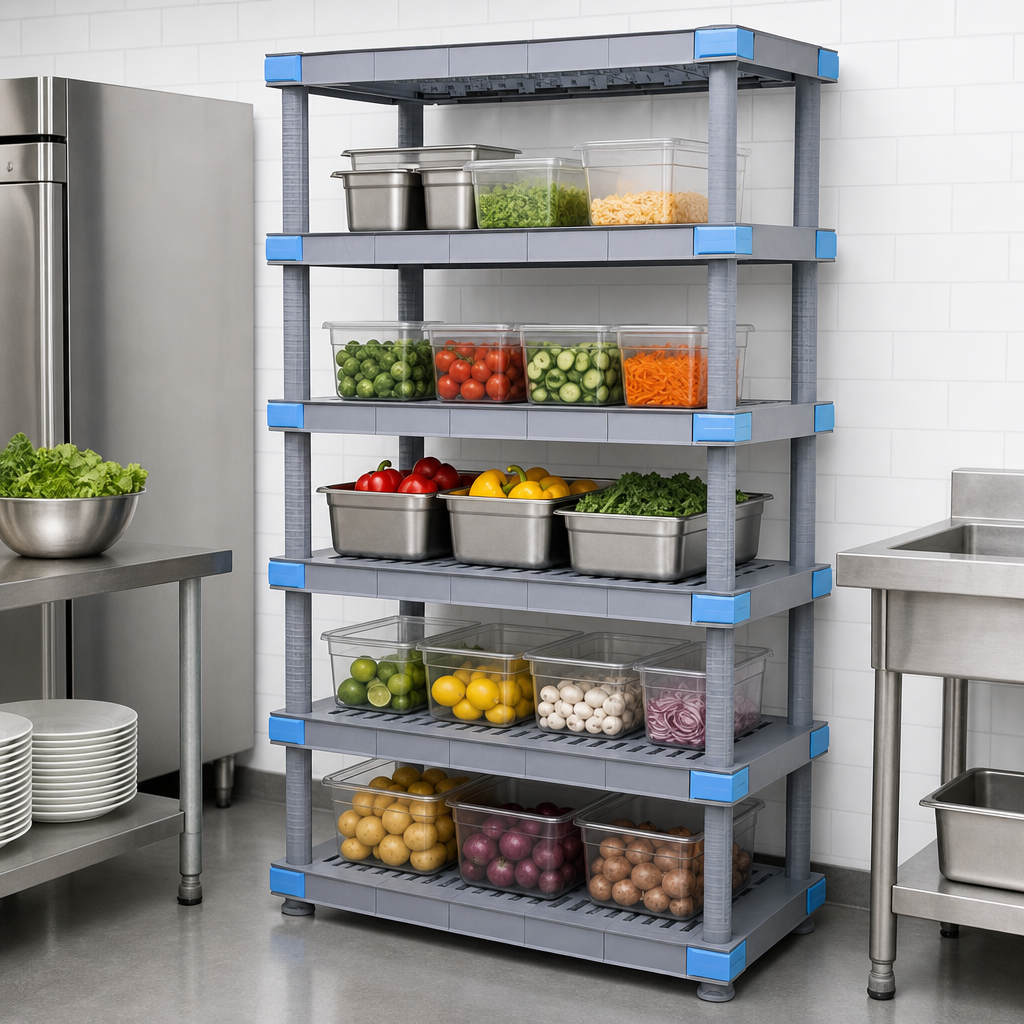 Five Open Grid Shelves