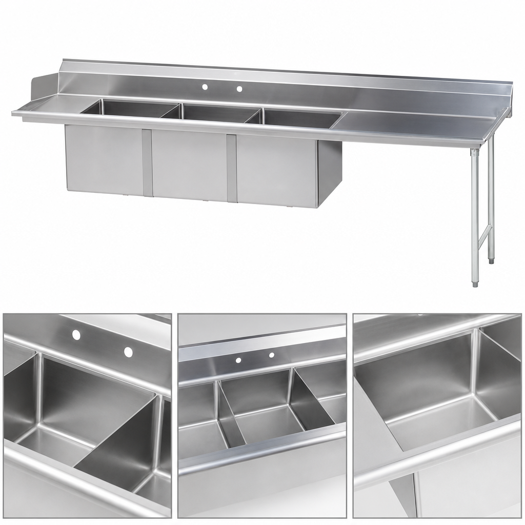 Three Fabricated Sink Bowls