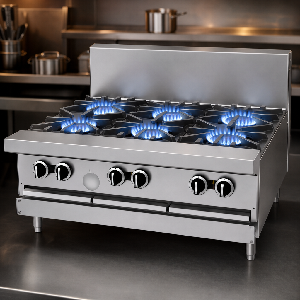 Six High-Output Open Burners