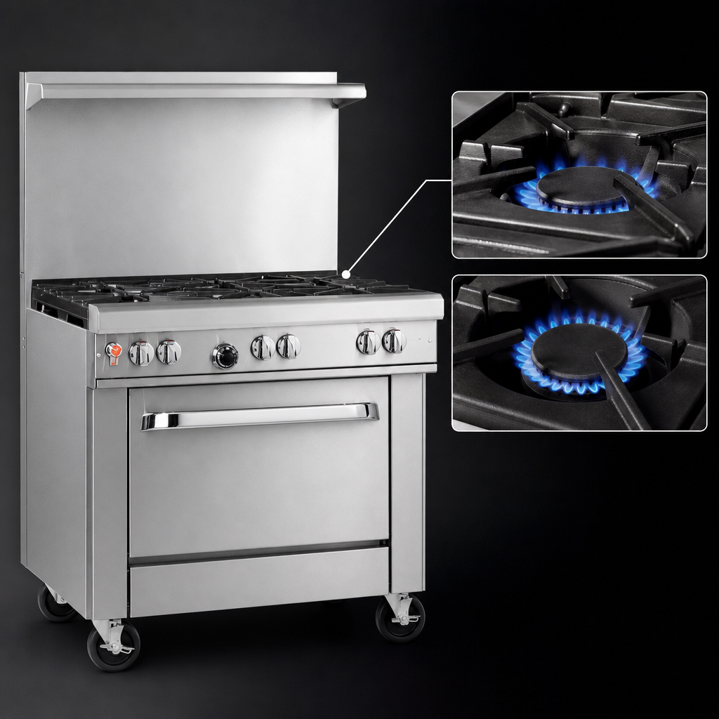 2 Non-Clog Open Burners