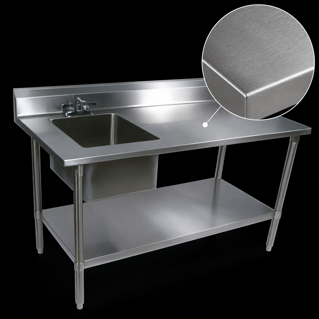 16-Gauge Stainless Steel Top