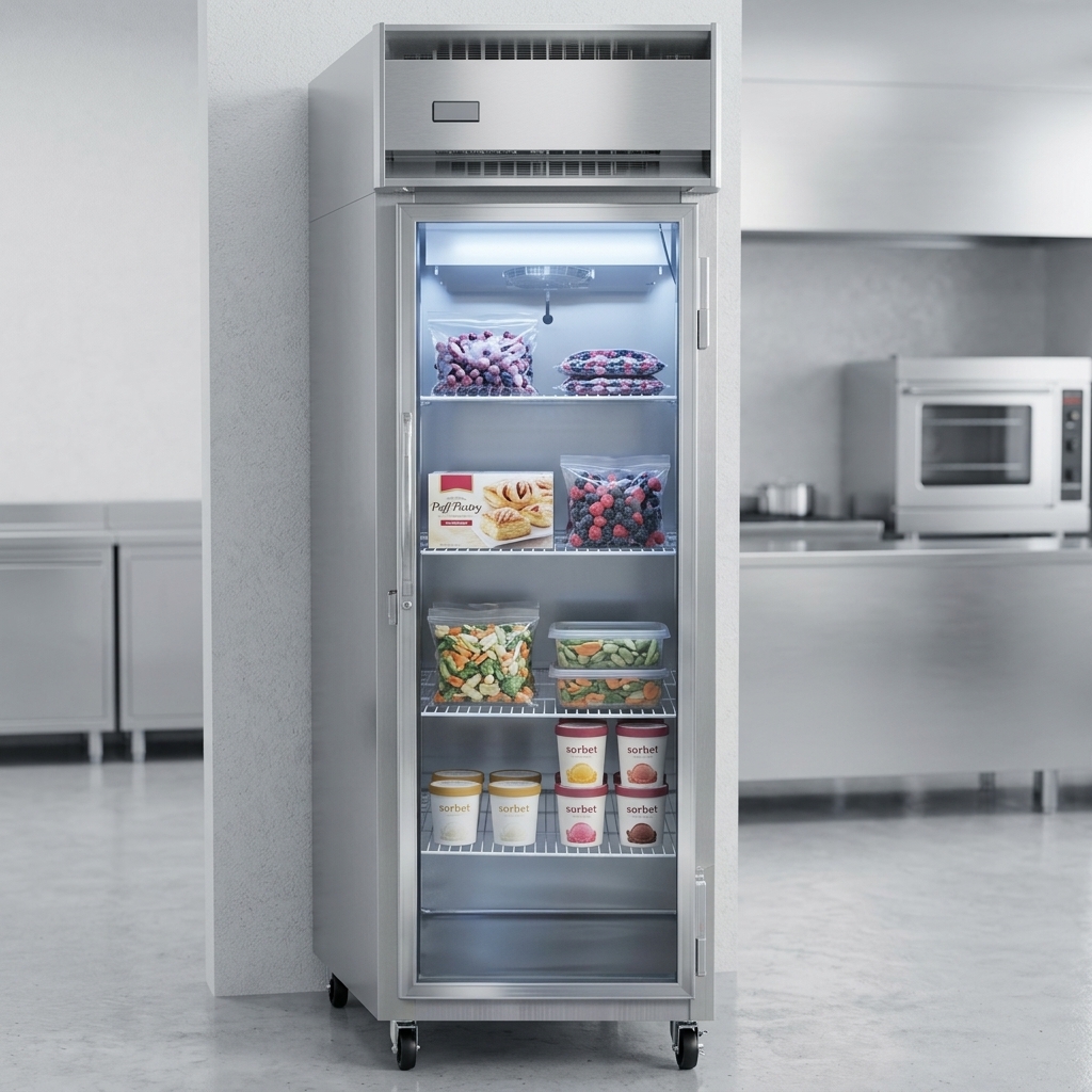Experience optimal performance and easy maintenance with this freezer's top-mounted, self-contained refrigeration system.