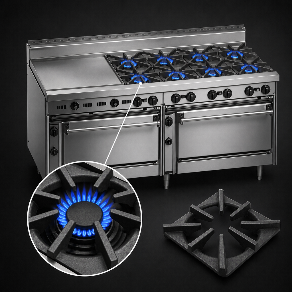 Six High-Efficiency Open Burners