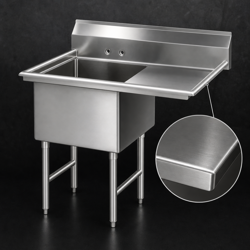 16-Gauge 304 Stainless Steel Construction