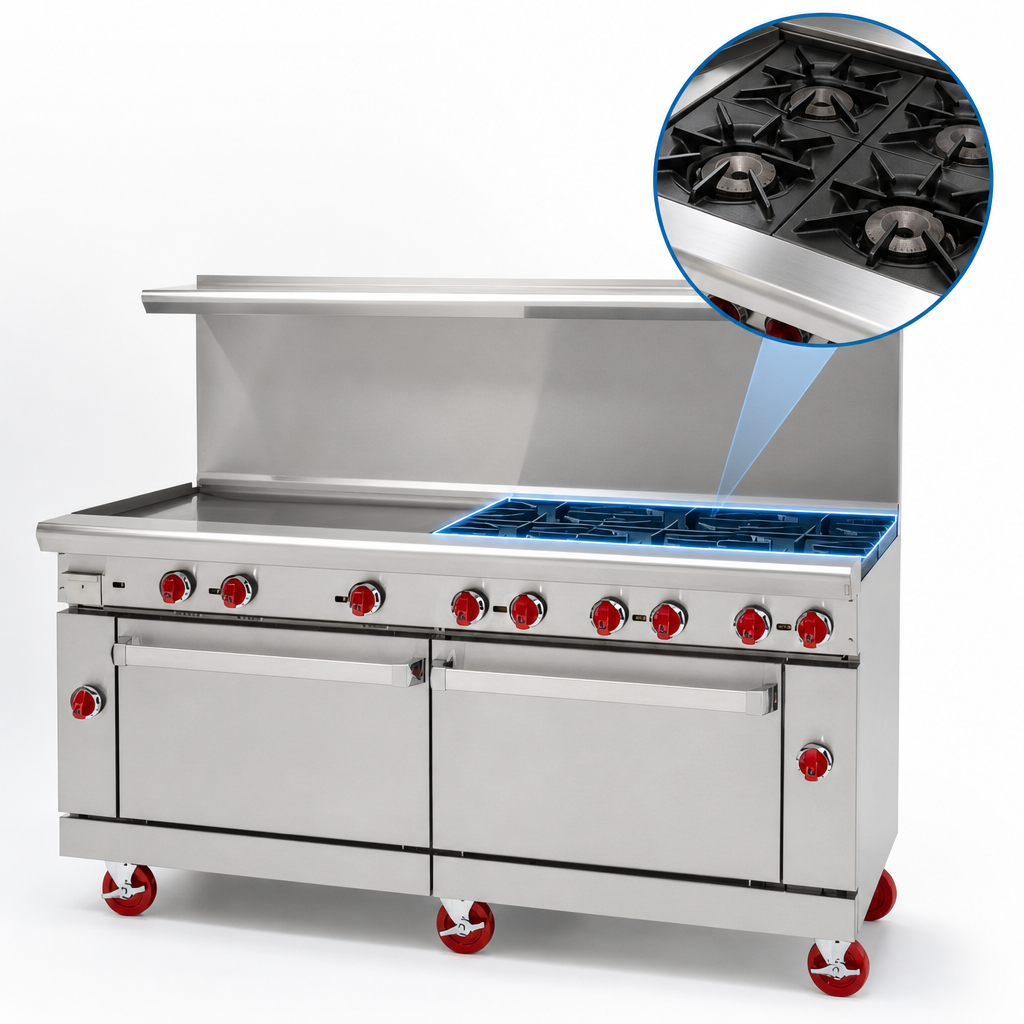 Six Open Burners