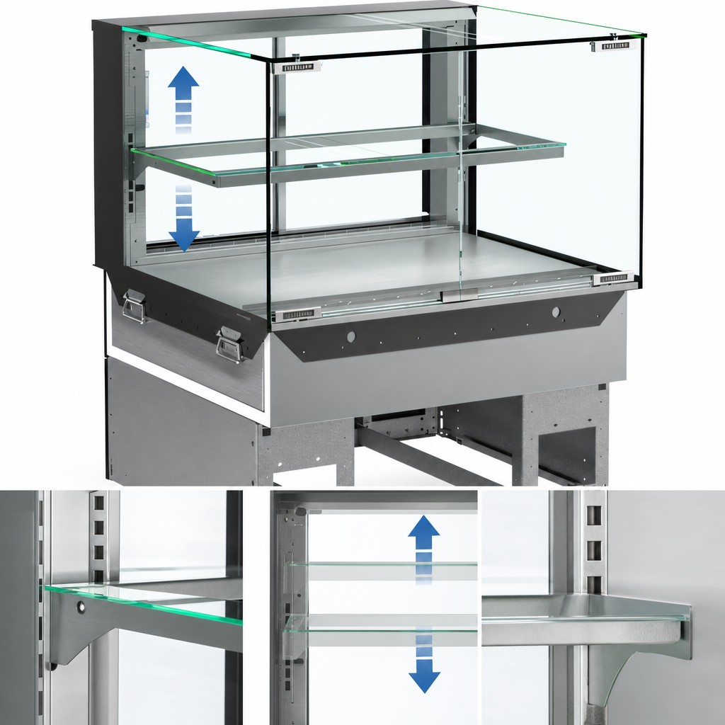 Adjustable Clear Glass Shelf