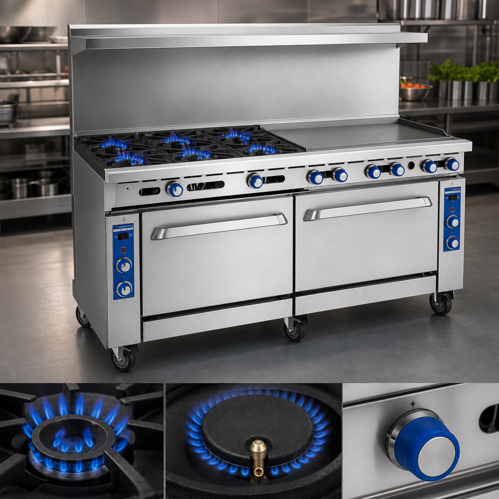 Eight Open Burners With Low Simmer
