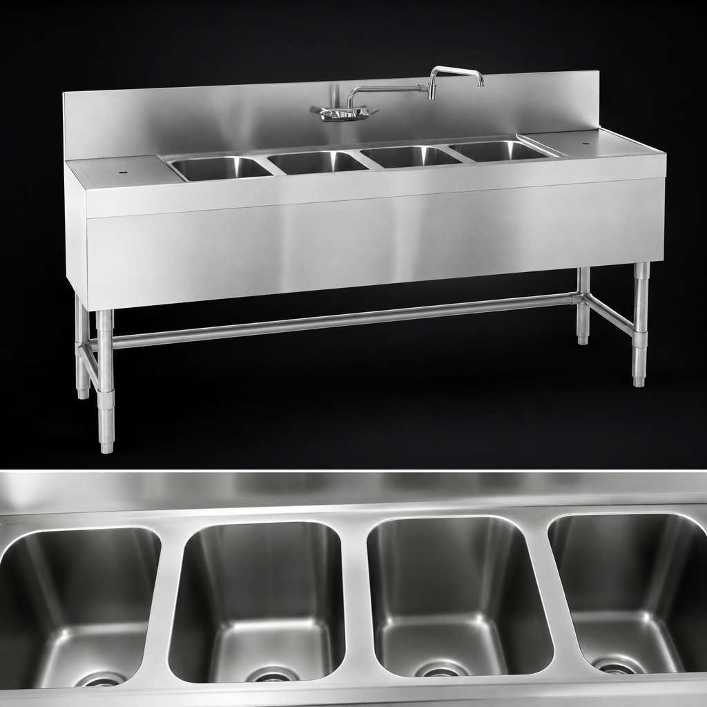 Four Deep Sink Compartments