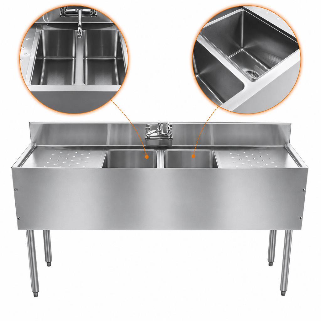 Two Fabricated Sink Compartments
