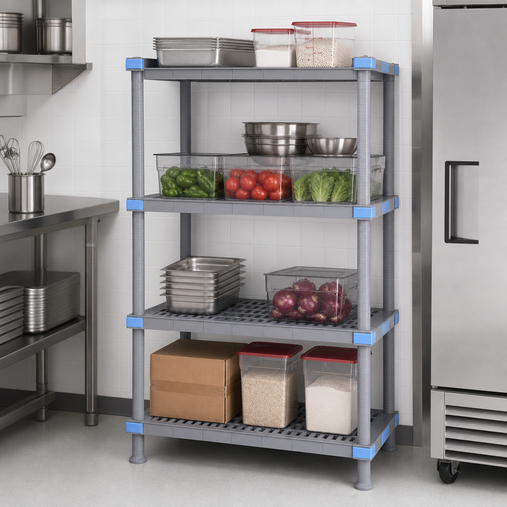 Four Open Grid Shelves