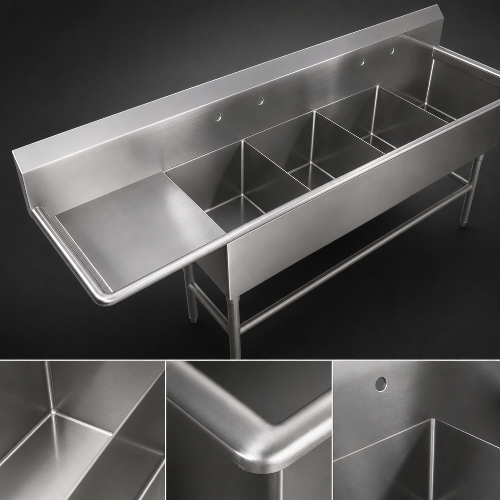 14-Gauge Type 300 Stainless Steel Construction