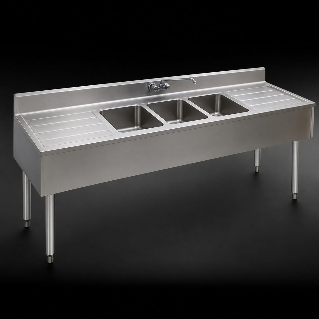 Three Deep-Drawn Compartments