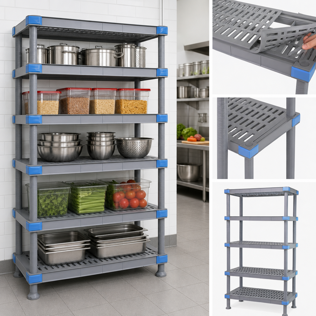 Five Open Grid Shelves