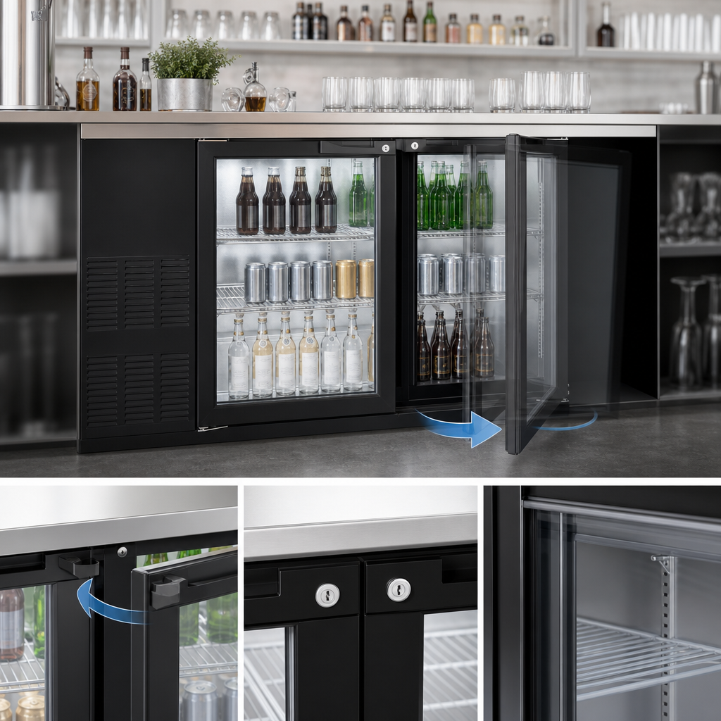Self-Closing Locking Glass Doors