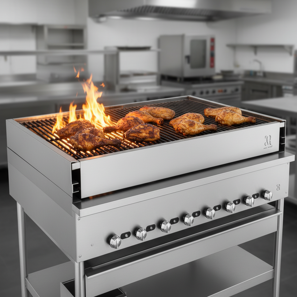 Master diverse cooking needs with precise temperature control using the four independently controlled burners on this high-production gas chicken broiler.