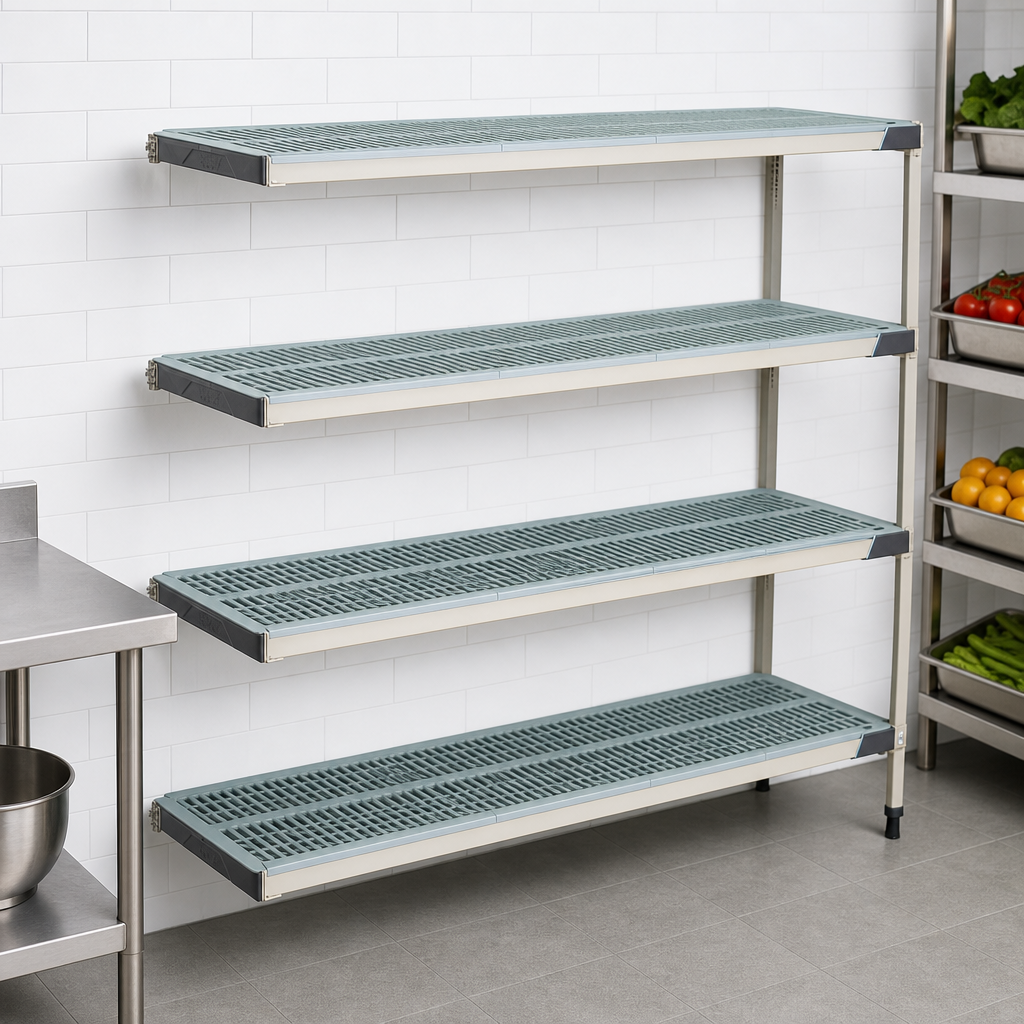 Four Open Grid Shelves