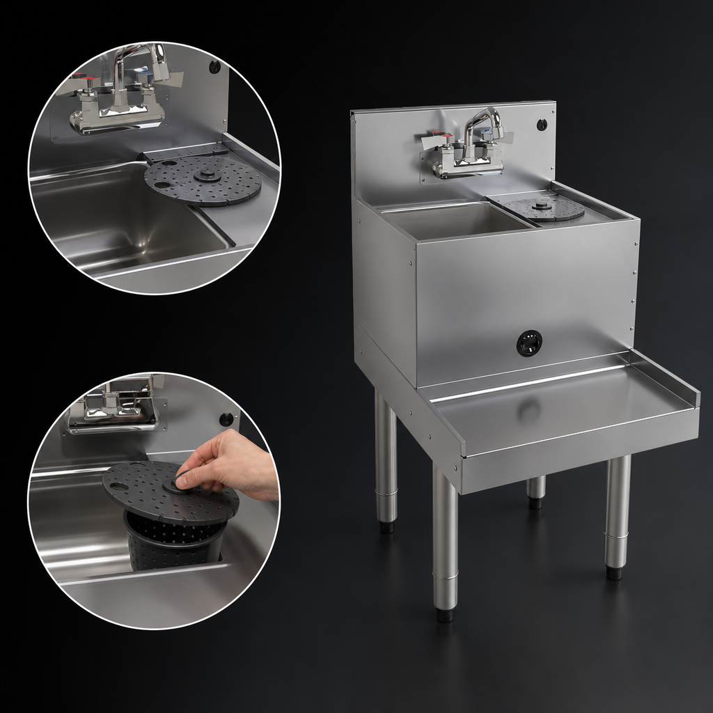 Sink With Wet Waste Strainer