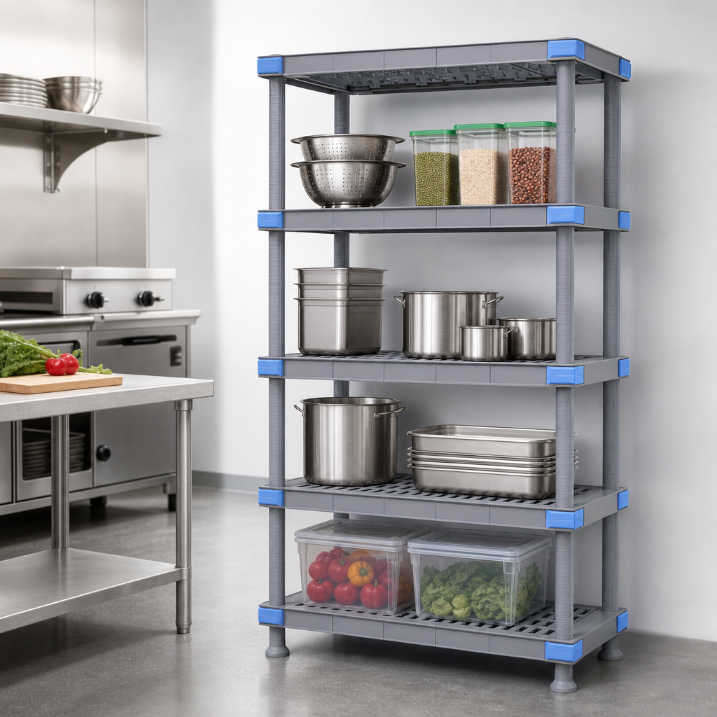 Five Open Grid Shelves