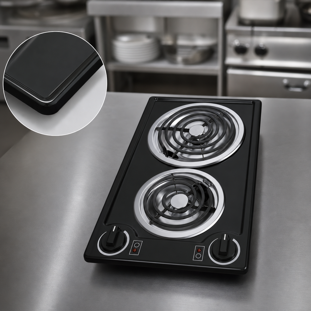 Black Porcelain Cooktop