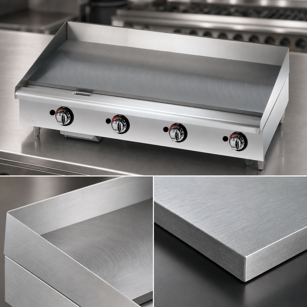 1-Inch Polished Steel Griddle Plate