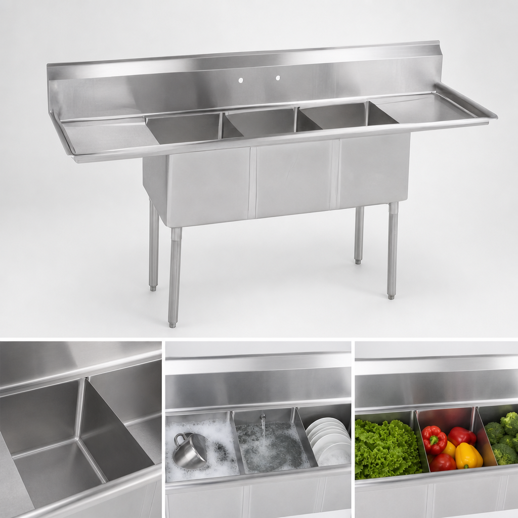 Three-Compartment Sink