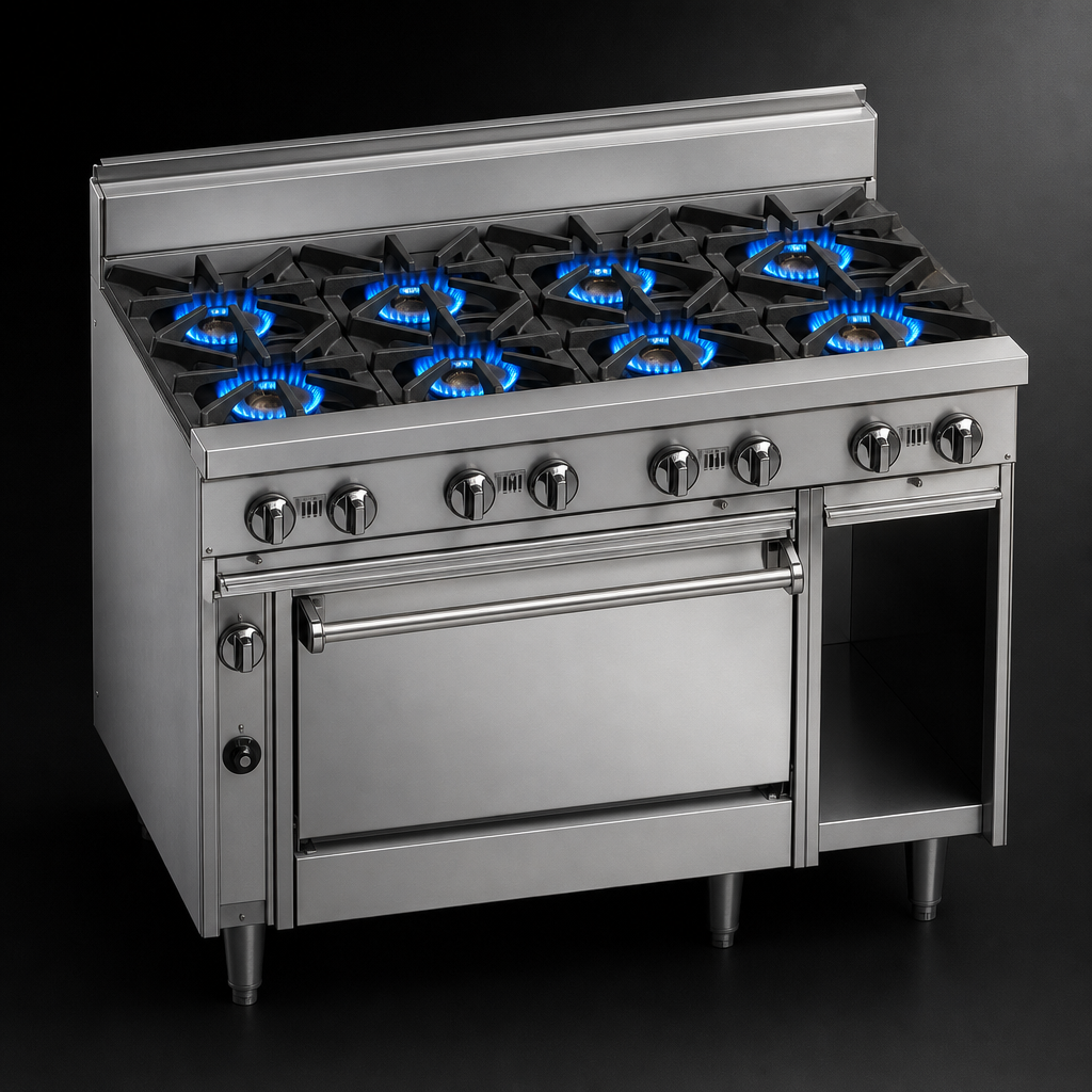 Eight 30,000 BTU Open Burners